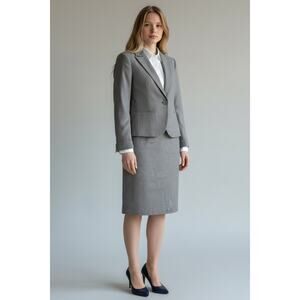 Women’s Lafayette 148 New York Gray Skirt Suit Size 12/14 Career Workwear